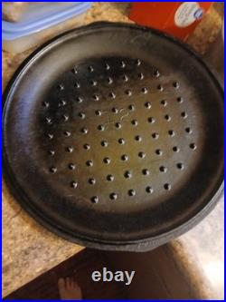 Vintage Unmarked Lodge #12 Cast Iron Dutch Oven With Lid- Great Camping Pot