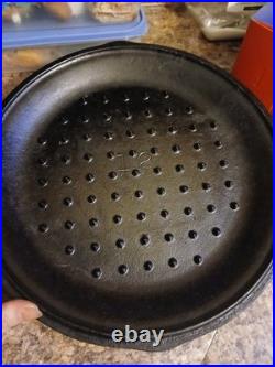 Vintage Unmarked Lodge #12 Cast Iron Dutch Oven With Lid- Great Camping Pot