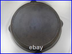 Vintage Unmarked Lodge #14 3-Notch Cast Iron Skillet +Heat Ring -Clean +Seasoned