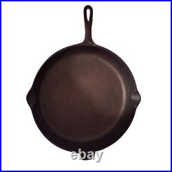 Vintage Unmarked Lodge No. 14 SK 3 Notch WithHeat Ring Cast Iron Skillet USA