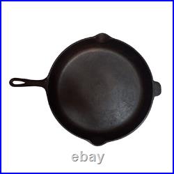 Vintage Unmarked Lodge No. 14 SK 3 Notch WithHeat Ring Cast Iron Skillet USA