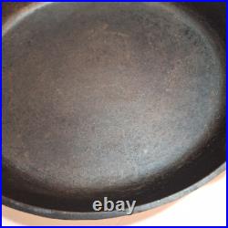 Vintage Unmarked Lodge No. 14 SK 3 Notch WithHeat Ring Cast Iron Skillet USA
