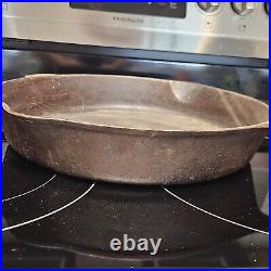 Vintage Unmarked Wagner 14 Cast Iron Skillet #12 Double Spout USA Made Marked A