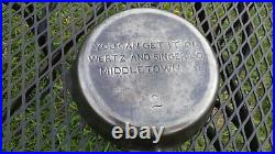 Vintage Unmarked Wagner No. 2 Cast Iron Skillet Middletown Ohio