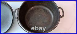 Vintage Vollrath Cast Iron Dutch Oven No. 8 with No. 8 Lid Handle Unmarked