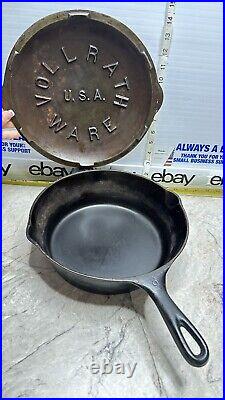 Vintage Vollrath Ware No. 8 Cast Iron DEEP Chicken Fryer Skillet & Lid 11 PAN