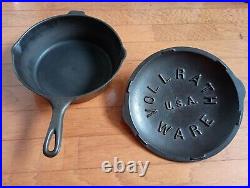 Vintage Vollrath Ware No. 8 Cast Iron Deep Chicken Fryer Frying Pan with Lid