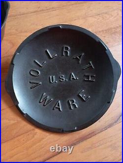 Vintage Vollrath Ware No. 8 Cast Iron Deep Chicken Fryer Frying Pan with Lid