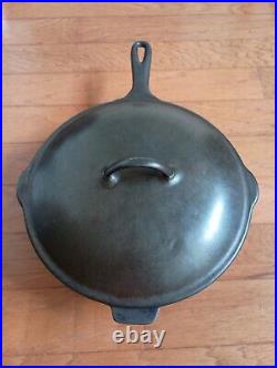 Vintage Vollrath Ware No. 8 Cast Iron Deep Chicken Fryer Frying Pan with Lid