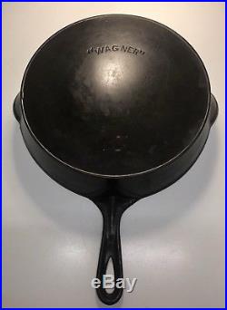 Vintage WAGNER Arch One Line Logo # 10 Cast Iron Skillet withHeat Ring Nice