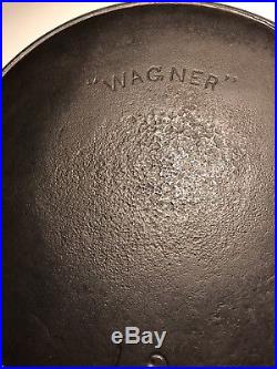 Vintage WAGNER Arch One Line Logo # 12 Cast Iron Skillet withHeat Ring Read