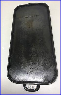 Vintage WAGNER One Line Logo Wagner Cast Iron #8 Rectangle Griddle Pre-1914