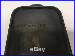 Vintage WAGNER One Line Logo Wagner Cast Iron #8 Rectangle Griddle Pre-1914