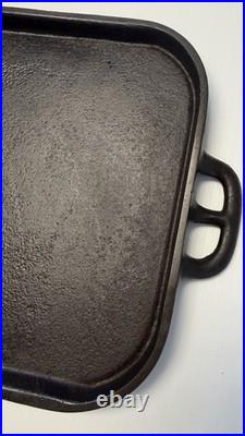 Vintage Wagner Cast Iron Griddle No. 8 Sidney Double Handle Flat Top Pan