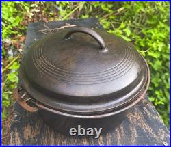 Vintage Wagner Drip Drop Baster Black Cast Iron. Roaster Pot 1268, Lid 1268 B