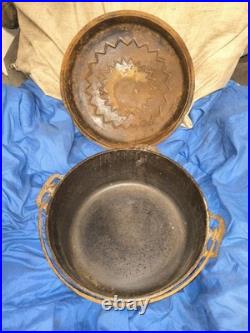 Vintage Wagner Drip Drop Baster Black Cast Iron. Roaster Pot 1268, Lid 1268 B