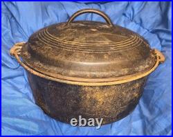 Vintage Wagner Drip Drop Baster Black Cast Iron. Roaster Pot 1268, Lid 1268 B
