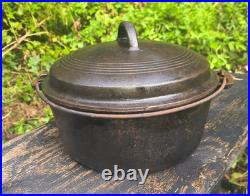 Vintage Wagner Drip Drop Baster Black Cast Iron. Roaster Pot 1268, Lid 1268 B