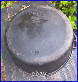 Vintage Wagner Drip Drop Baster Black Cast Iron. Roaster Pot 1268, Lid 1268 B