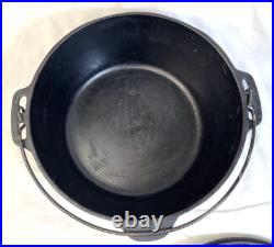 Vintage Wagner Ware 1268B Cast Iron #8 Dutch Oven with Hammered Lid Roaster