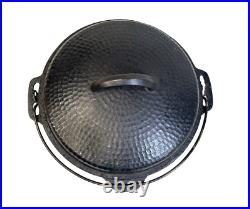 Vintage Wagner Ware 1268B Cast Iron #8 Dutch Oven with Hammered Lid Roaster