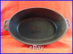 Vintage Wagner Ware #5 Cast Iron Cookware Drip Drop Oval Dutch Oven Roaster 1285
