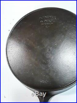 Vintage Wagner Ware No. 12 Cast Iron Skillet 13 1/2 1602 FULLY RESTORED FLAT