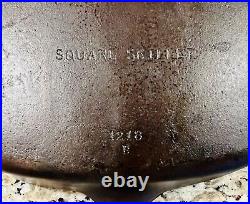 Vintage Wagner Ware Sidney -0- Square Cast Iron Skillet, 1218 B, 1922-1935