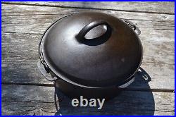 Vintage Wagner Ware Sidney Cast Iron Dutch Oven 10 Seasoned with Lid 1268