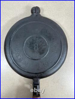Vintage Wagner Ware Sidney No 8 Cast Iron Waffle Maker With High Base 1910 READ