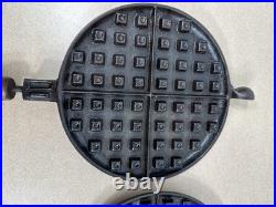 Vintage Wagner Ware Sidney No 8 Cast Iron Waffle Maker With High Base 1910 READ