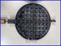 Vintage Wagner Ware Sidney No 8 Cast Iron Waffle Maker With High Base 1910 READ