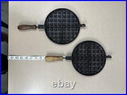 Vintage Wagner Ware Sidney No 8 Cast Iron Waffle Maker With High Base 1910 READ