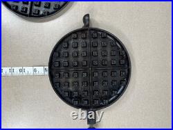 Vintage Wagner Ware Sidney No 8 Cast Iron Waffle Maker With High Base 1910 READ