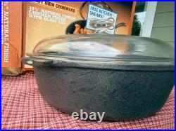 Vintage Wagner's 1891 Original Cast Iron 10 1/4 Chicken Fryer WithGlass Lid #1288