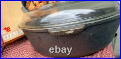 Vintage Wagner's 1891 Original Cast Iron 10 1/4 Chicken Fryer WithGlass Lid #1288
