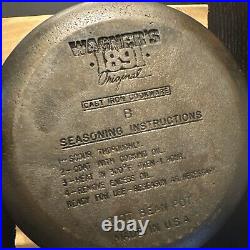 Vintage Wagner's 1891 Original Rare Cast Iron Cookware #1272 2Qt Bean Pot