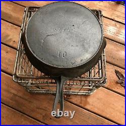 Vintage Wapak #10 Cast Iron Skillet with Heat Ring