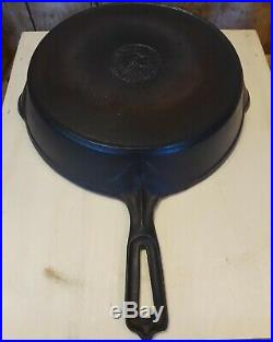 Vintage Wapak #8 Hollow Ware Indian Head Logo Cast Iron Skillet with Heat Ring