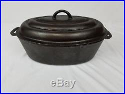 Vintage Western Foundry Co Mi Pet Cast Iron Oval Roaster Number 4