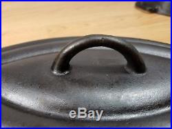 Vintage Western Foundry Co Mi Pet Cast Iron Oval Roaster Number 4