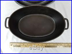 Vintage Western Foundry Co Mi Pet Cast Iron Oval Roaster Number 4