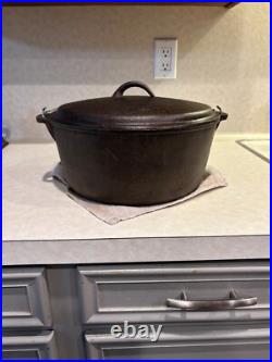 Vintage XL Cast Iron Dutch Oven Unmarked Griswold BSR
