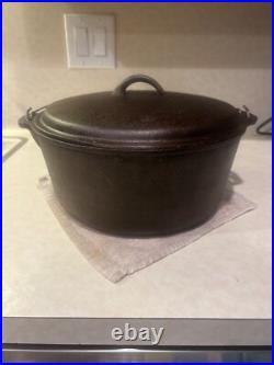 Vintage XL Cast Iron Dutch Oven Unmarked Griswold BSR