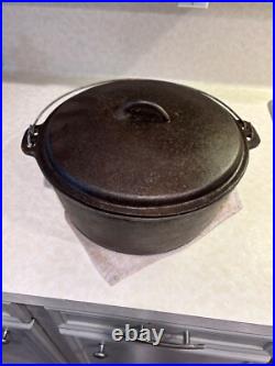 Vintage XL Cast Iron Dutch Oven Unmarked Griswold BSR