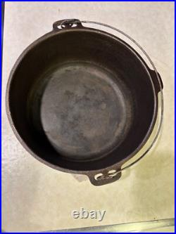 Vintage XL Cast Iron Dutch Oven Unmarked Griswold BSR