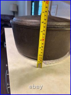 Vintage XL Cast Iron Dutch Oven Unmarked Griswold BSR