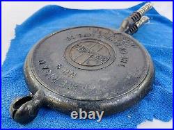 Vintage cast iron Griswold Mfg Co. No 9 Waffle Iron pat. 1.1908 good condition