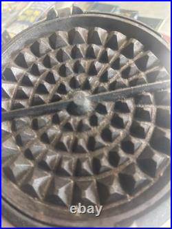 Vintage cast iron W. Resor & CO. Waffle Maker Cincinnati Ohio 7 from the 1880s
