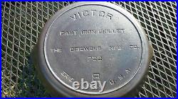 Vintage victor griswold no. 8 cast iron skillet EXCELLENT restored condition